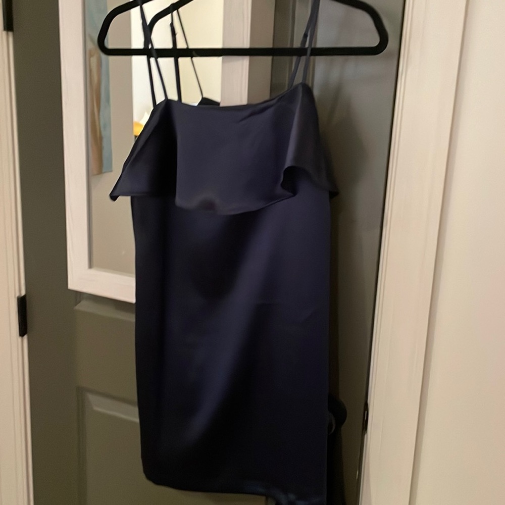 Urban Outfitters Kimchi Blue Ruffle Neck Satin Slip Dress - XS